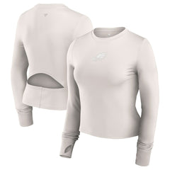 Fanatics Philadelphia Eagles Women's Studio Fitted Long Sleeve Gym Top White