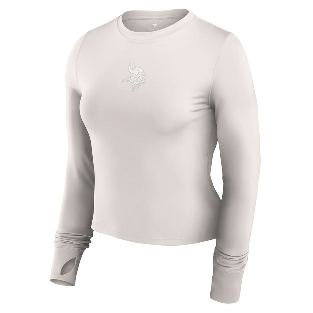 Fanatics Minnesota Vikings Women's Studio Fitted Long Sleeve Gym Top White