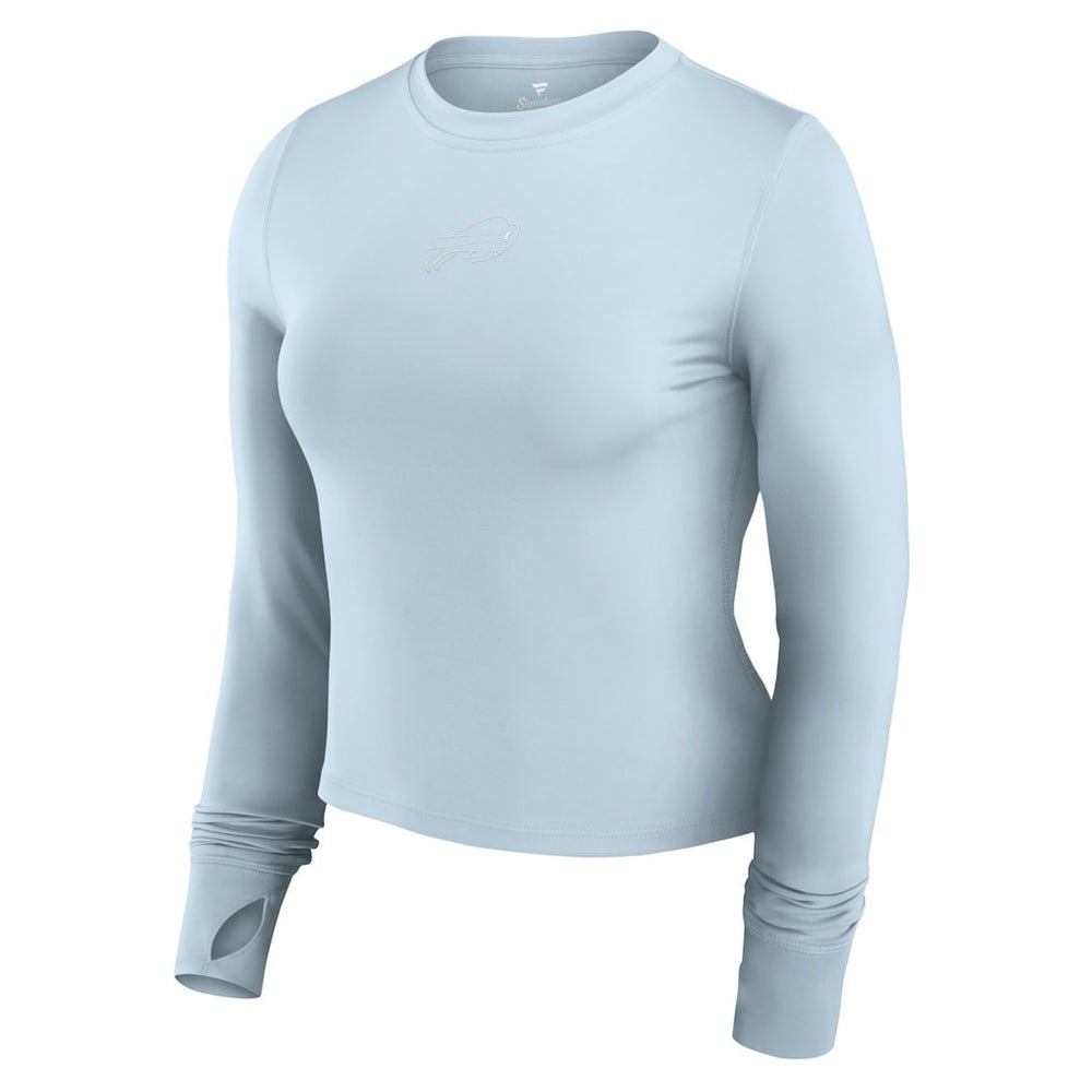 Fanatics Buffalo Bills Women's Studio Fitted Long Sleeve Gym Top Light Blue