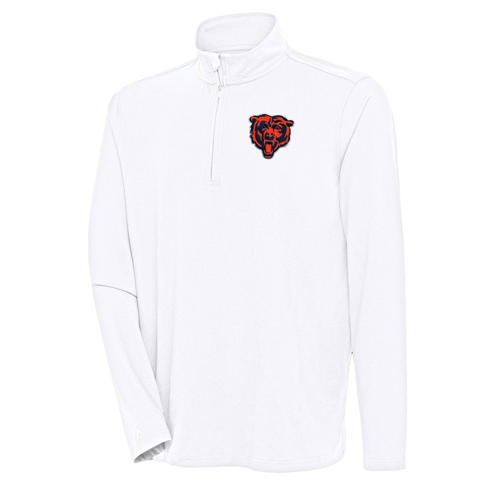 Chicago Bears Antigua Hunk Quarter-Zip Pullover Top White