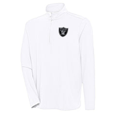 Las Vegas Raiders Antigua Hunk Quarter-Zip Pullover Top White