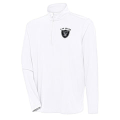 Las Vegas Raiders Antigua Hunk Quarter-Zip Pullover Top White