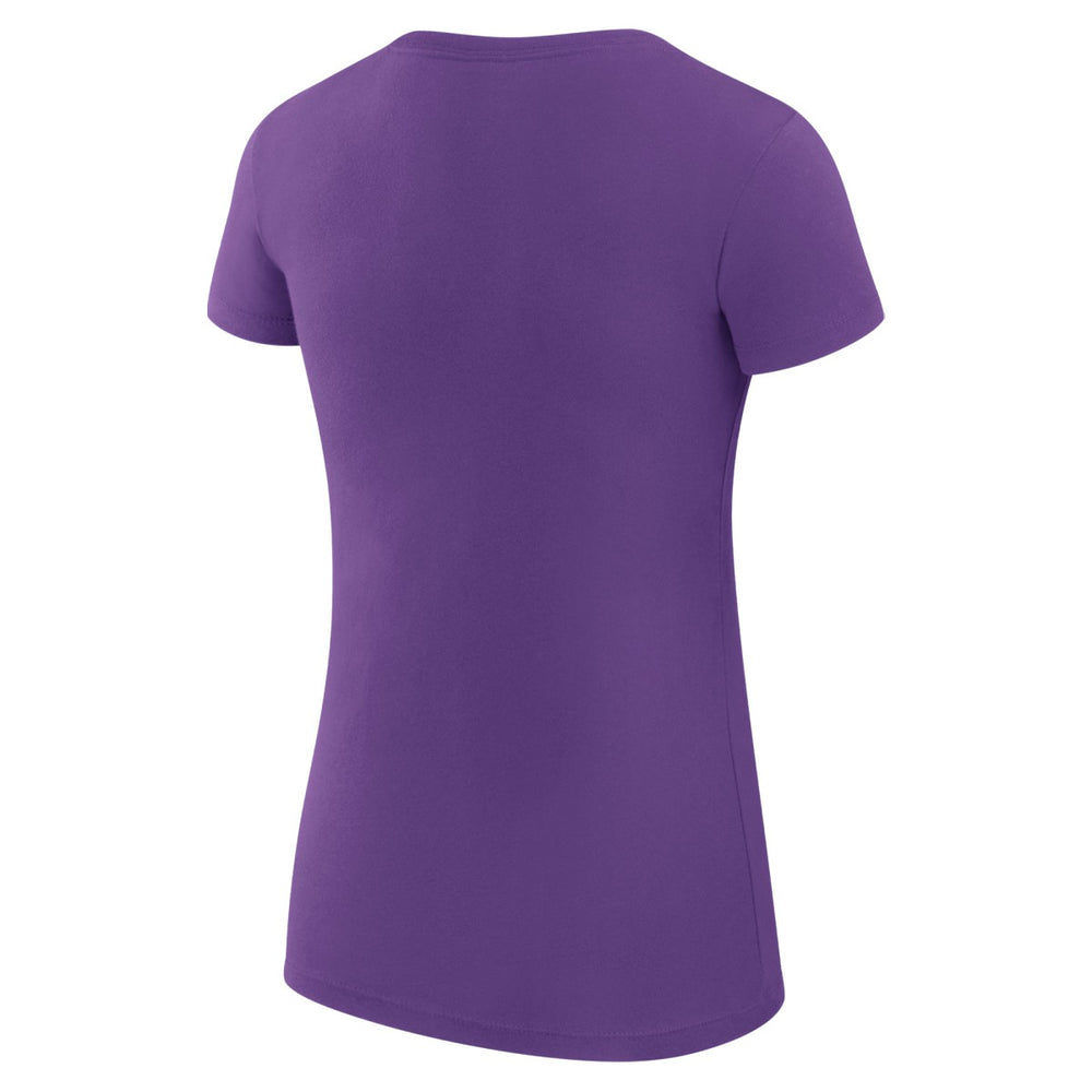 Los Angeles Lakers G-III 4Her by Carl Banks Women's Super-Slim Fit Lightweight Filigree Logo T-Shirt - Purple