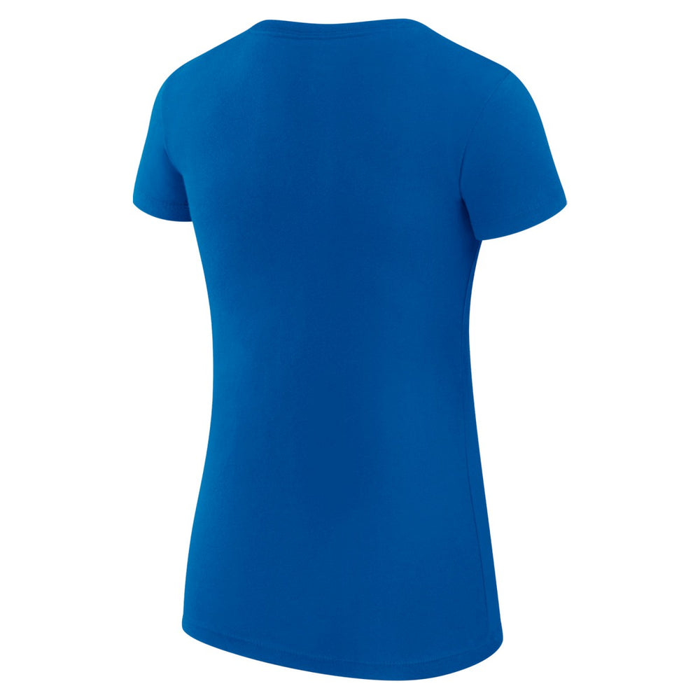 New York Knicks G-III 4Her by Carl Banks Women's Super-Slim Fit Lightweight Filigree Logo T-Shirt - Blue