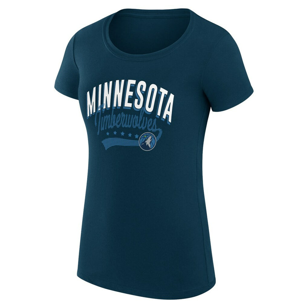 Minnesota Timberwolves G-III 4Her by Carl Banks Women's Super-Slim Fit Lightweight Filigree Logo T-Shirt - Navy