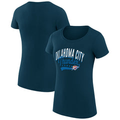 Oklahoma City Thunder G-III 4Her by Carl Banks Women's Super-Slim Fit Lightweight Filigree Logo T-Shirt - Navy