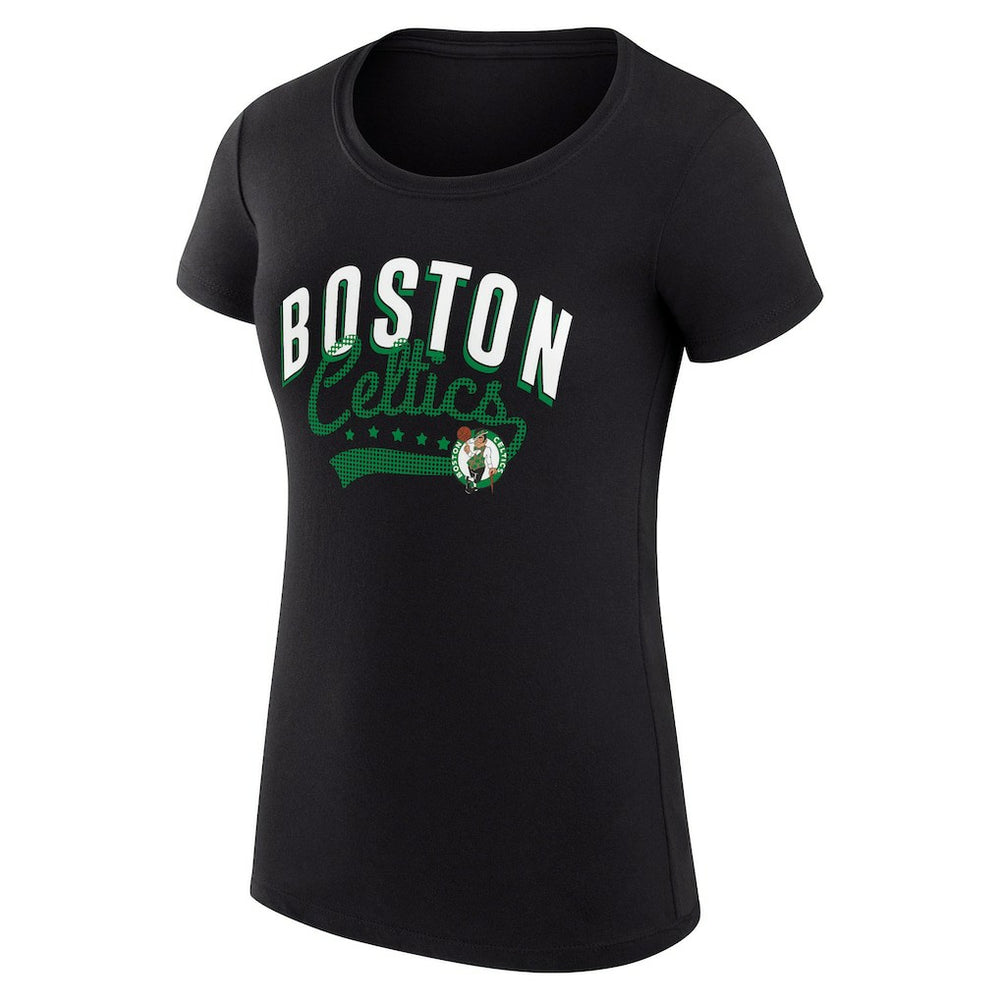 Boston Celtics G-III 4Her by Carl Banks Women's Super-Slim Fit Lightweight Filigree Logo T-Shirt - Black