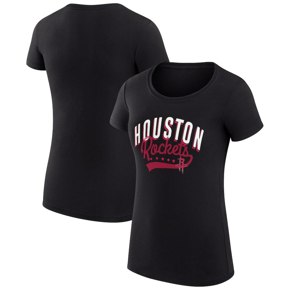 Houston Rockets G-III 4Her by Carl Banks Women's Super-Slim Fit Lightweight Filigree Logo T-Shirt - Black