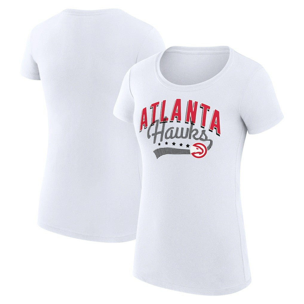 Atlanta Hawks G-III 4Her by Carl Banks Women's Super-Slim Fit Lightweight Filigree Logo T-Shirt - White