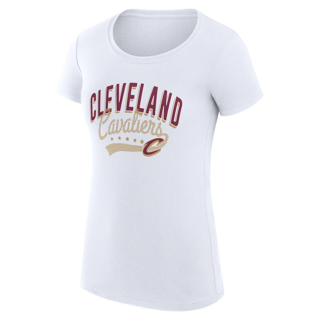 Cleveland Cavaliers G-III 4Her by Carl Banks Women's Super-Slim Fit Lightweight Filigree Logo T-Shirt - White