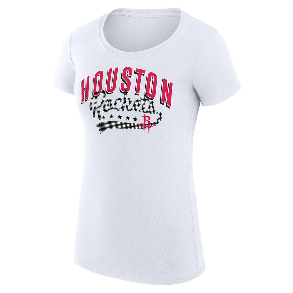 Houston Rockets G-III 4Her by Carl Banks Women's Super-Slim Fit Lightweight Filigree Logo T-Shirt - White