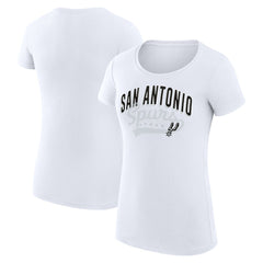 San Antonio Spurs G-III 4Her by Carl Banks Women's Super-Slim Fit Lightweight Filigree Logo T-Shirt - White