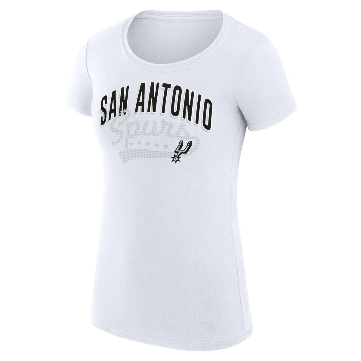 San Antonio Spurs G-III 4Her by Carl Banks Women's Super-Slim Fit Lightweight Filigree Logo T-Shirt - White