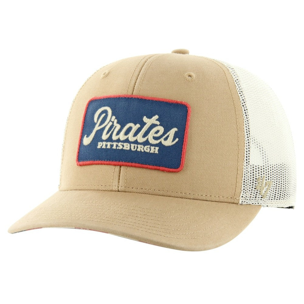 Pittsburgh Pirates '47 Glory Daze Trucker Adjustable Hat - Khaki - 47 brand Lifestyle