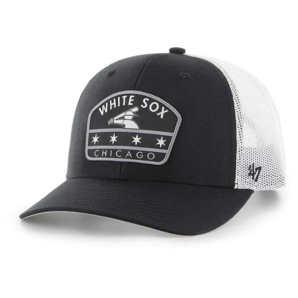 Chicago White Sox '47 Retro Region Patch Trucker Adjustable Hat - Black - 47 brand Lifestyle