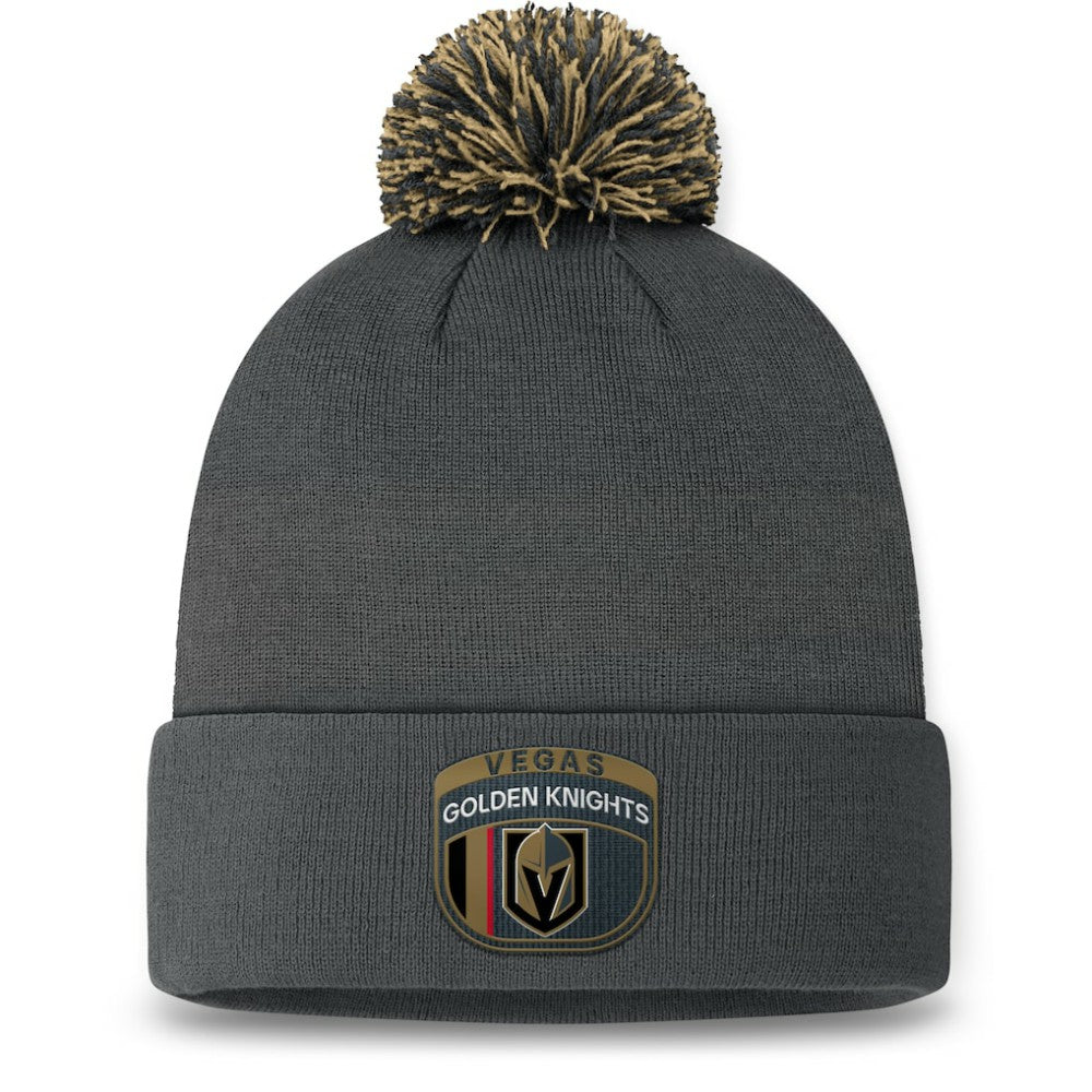 Vegas Golden Knights Fanatics 2024 NHL Draft Cuffed Knit Hat with Pom - Charcoal - NHL 200562120