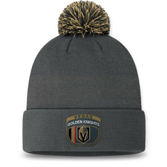 Vegas Golden Knights Fanatics 2024 NHL Draft Cuffed Knit Hat with Pom - Charcoal - NHL 200562120