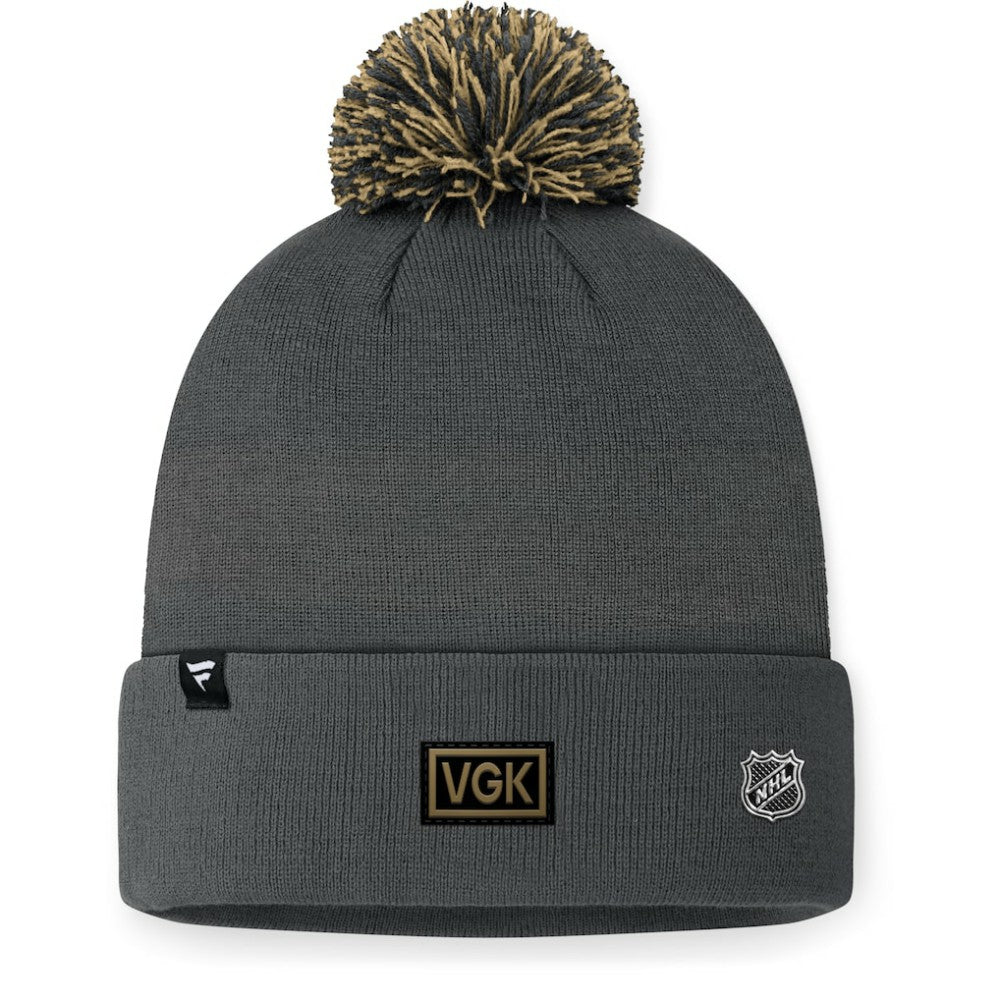 Vegas Golden Knights Fanatics 2024 NHL Draft Cuffed Knit Hat with Pom - Charcoal - NHL 200562120
