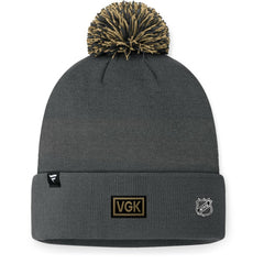 Vegas Golden Knights Fanatics 2024 NHL Draft Cuffed Knit Hat with Pom - Charcoal - NHL 200562120