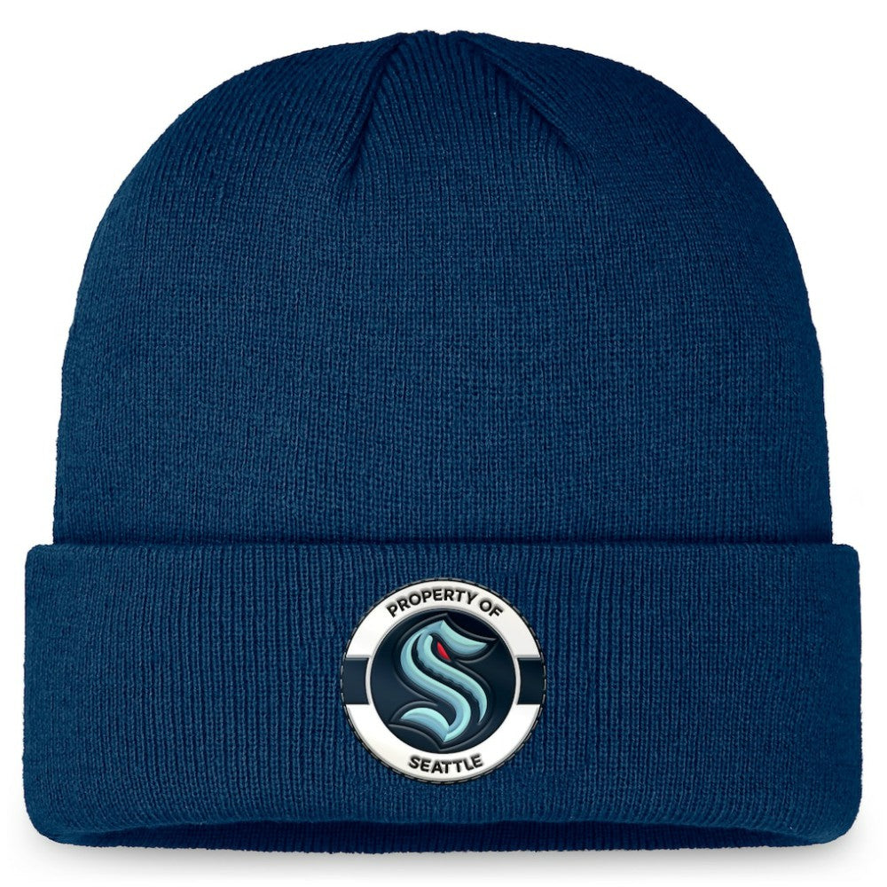 Seattle Kraken Fanatics Authentic Pro Training Camp Cuffed Knit Hat - Deep Sea Blue - NHL 200562148