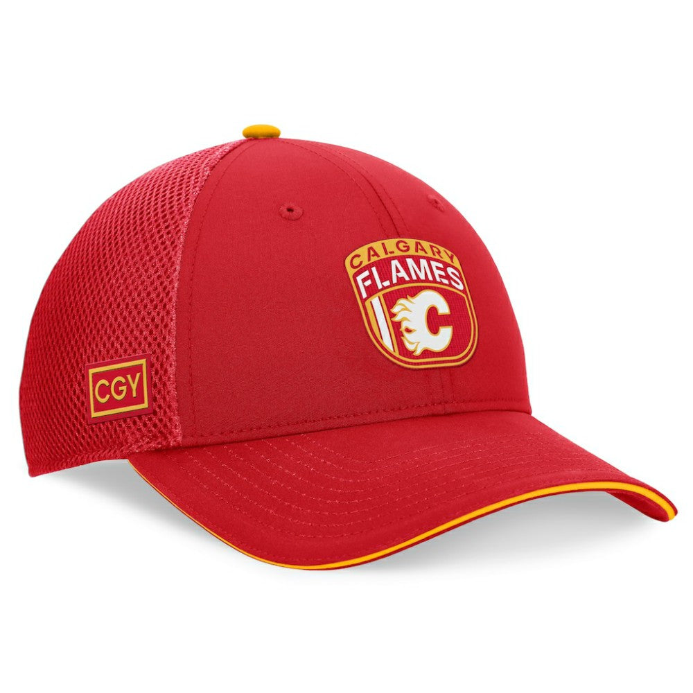 Calgary Flames Fanatics 2024 NHL Draft On Stage Trucker Adjustable Hat - Red - NHL 200562161