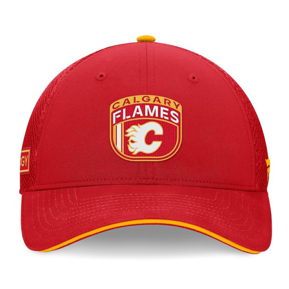 Calgary Flames Fanatics 2024 NHL Draft On Stage Trucker Adjustable Hat - Red - NHL 200562161