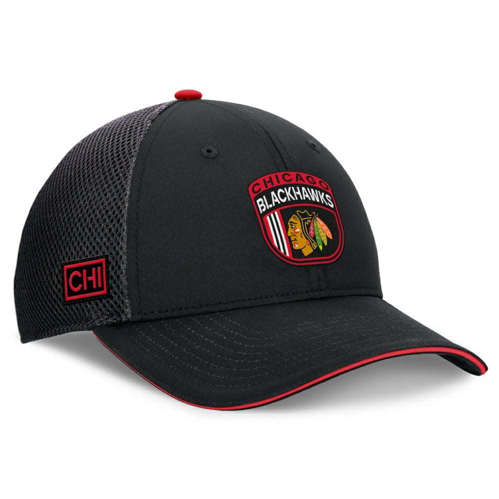 Chicago Blackhawks Fanatics 2024 NHL Draft On Stage Trucker Adjustable Hat - Black - NHL 200562163