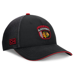 Chicago Blackhawks Fanatics 2024 NHL Draft On Stage Trucker Adjustable Hat - Black - NHL 200562163