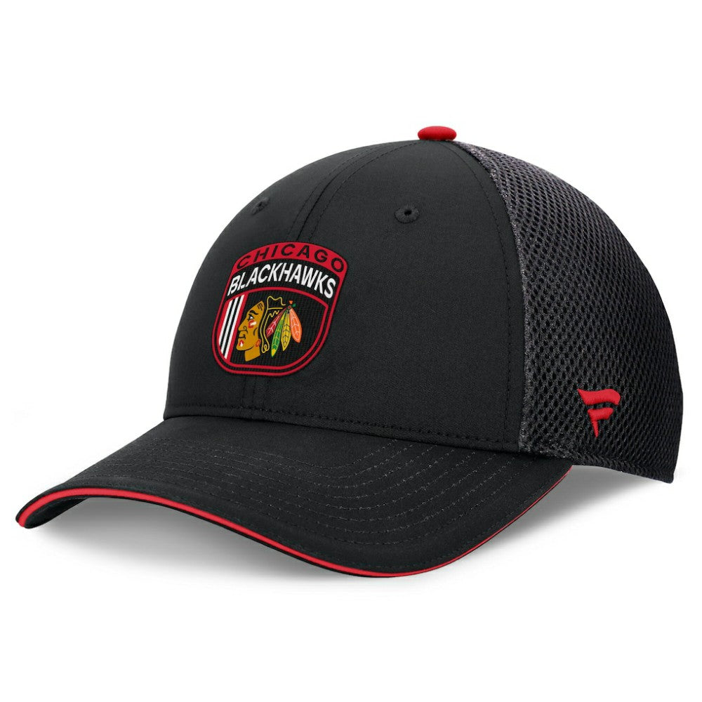 Chicago Blackhawks Fanatics 2024 NHL Draft On Stage Trucker Adjustable Hat - Black - NHL 200562163