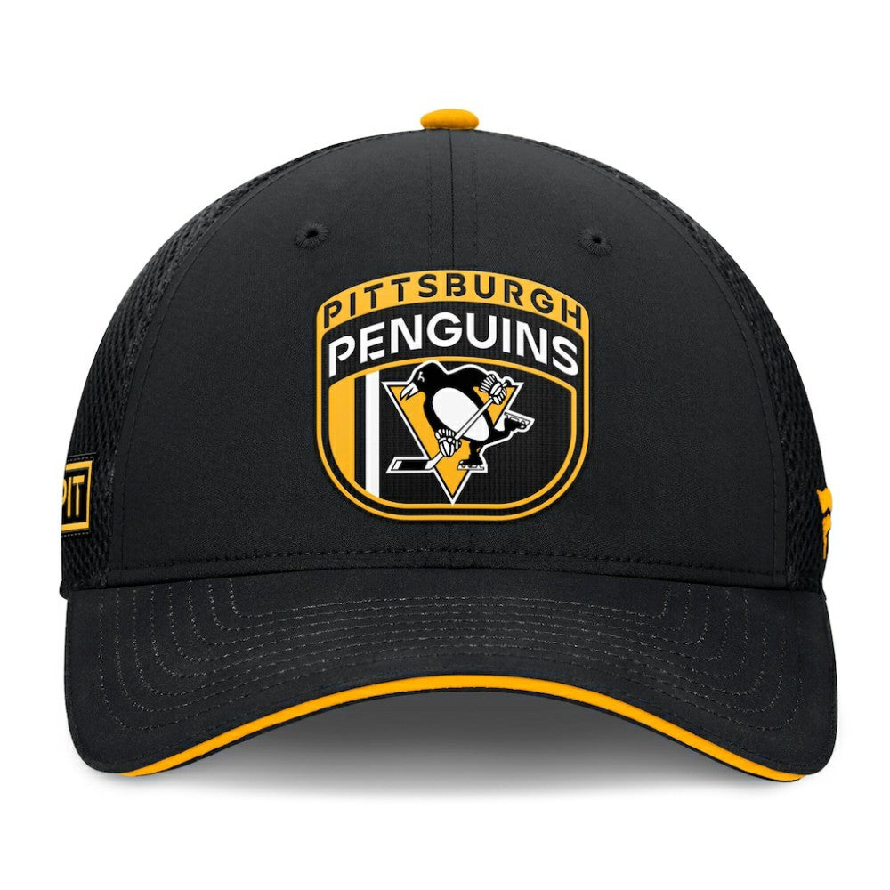 Pittsburgh Penguins Fanatics 2024 NHL Draft On Stage Trucker Adjustable Hat - Black - NHL 200562179