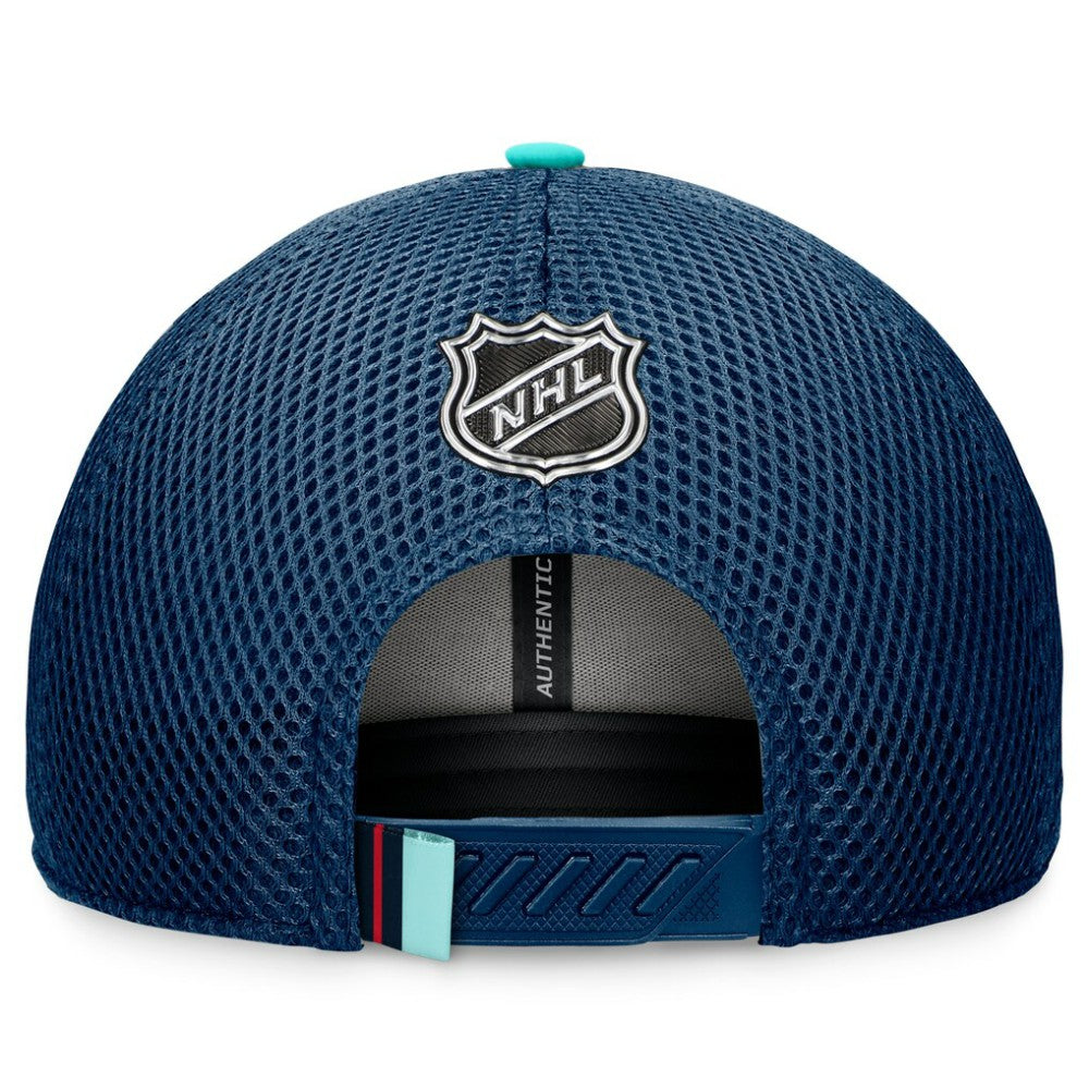 Seattle Kraken Fanatics 2024 NHL Draft On Stage Trucker Adjustable Hat - Deep Sea Blue - NHL 200562181