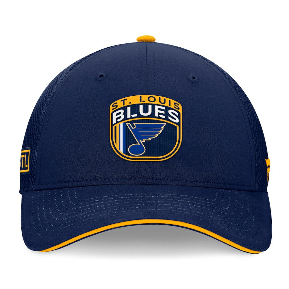 St. Louis Blues Fanatics 2024 NHL Draft On Stage Trucker Adjustable Hat - Navy - NHL 200562182