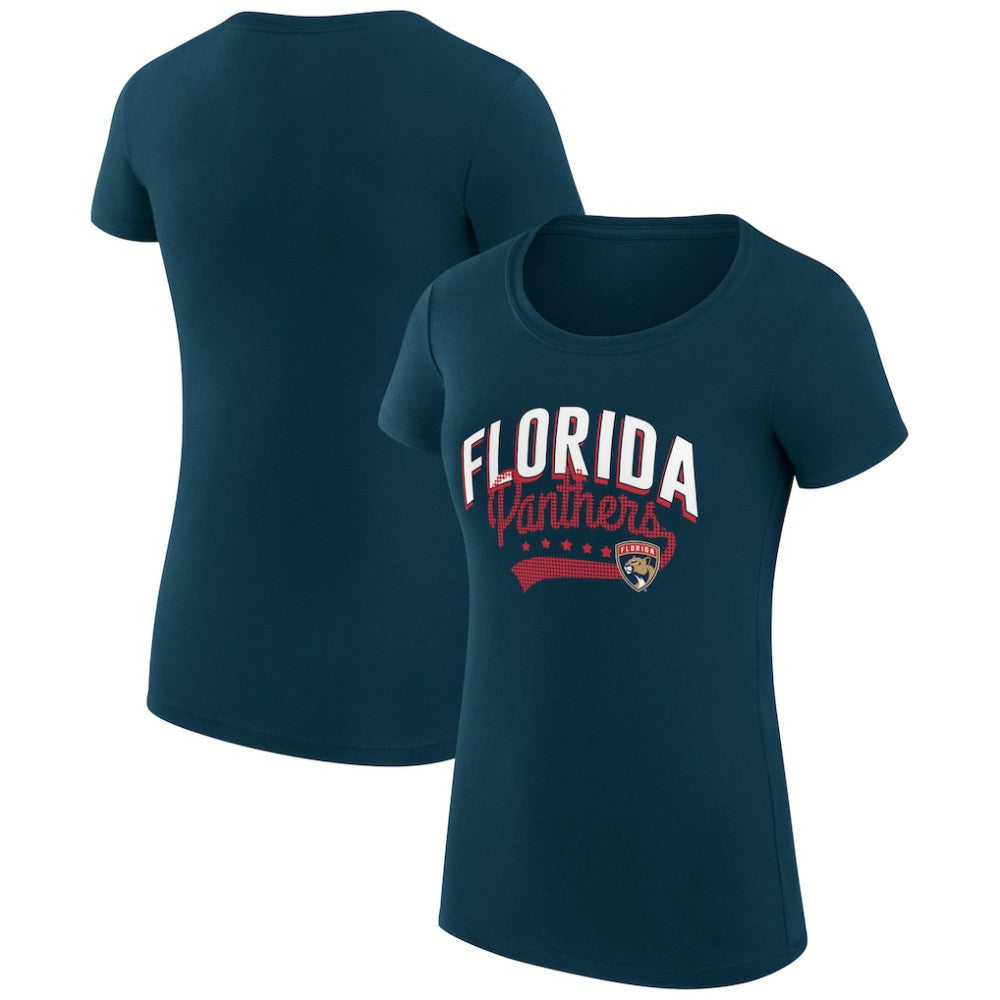 Florida Panthers G-III 4Her by Carl Banks Women's Super-Slim Fit Lightweight Filigree Logo T-Shirt – Navy - NHL 200563448