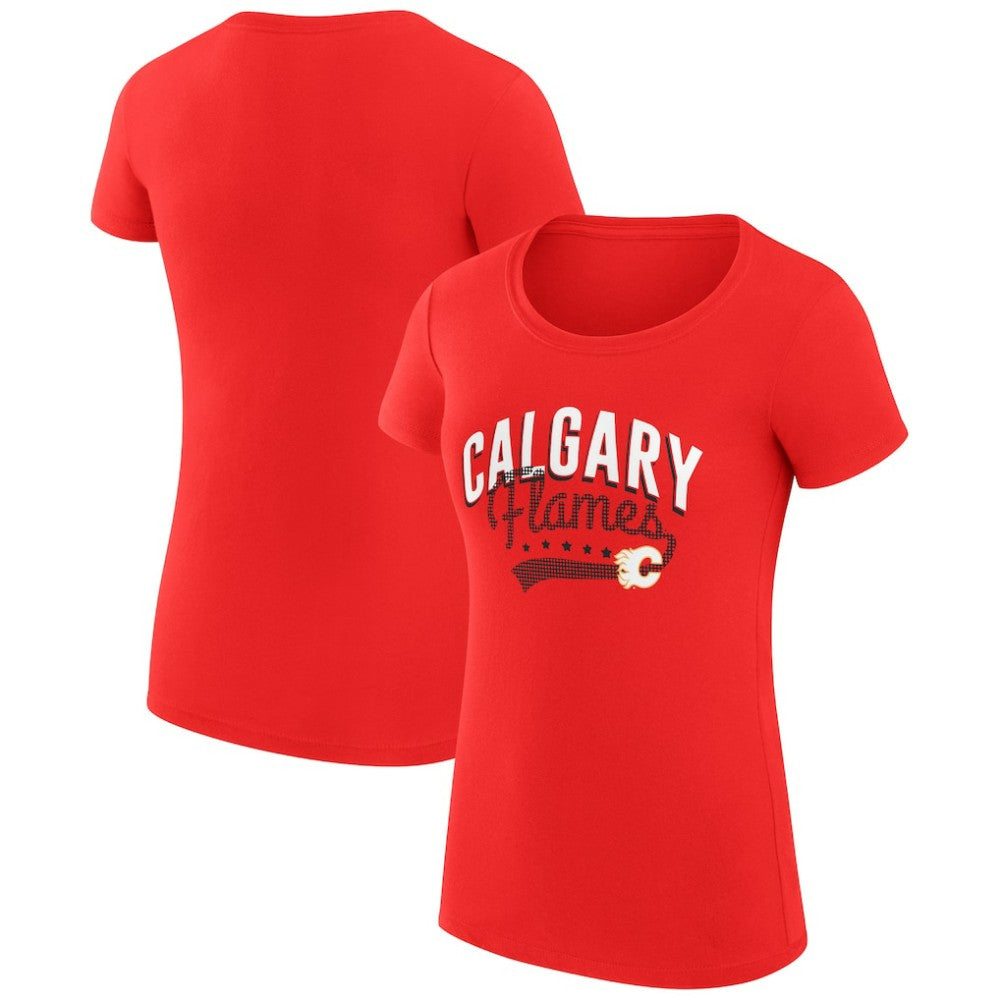 Calgary Flames G-III 4Her by Carl Banks Women's Super-Slim Fit Lightweight Filigree Logo T-Shirt – Red - NHL 200563462