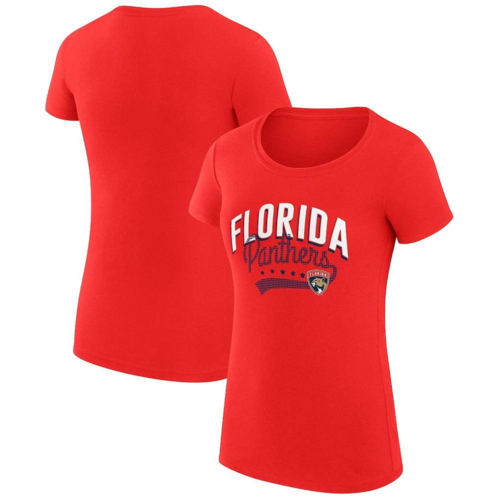 Florida Panthers G-III 4Her by Carl Banks Women's Super-Slim Fit Lightweight Filigree Logo T-Shirt – Red - NHL 200563466