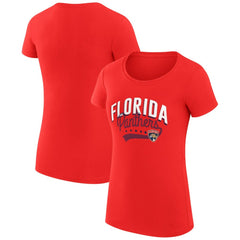 Florida Panthers G-III 4Her by Carl Banks Women's Super-Slim Fit Lightweight Filigree Logo T-Shirt – Red - NHL 200563466