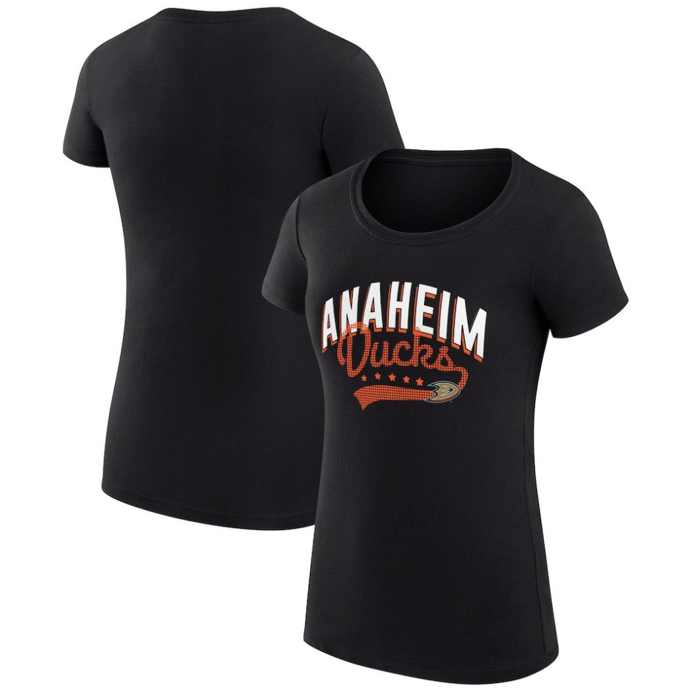 Anaheim Ducks G-III 4Her by Carl Banks Women's Super-Slim Fit Lightweight Filigree Logo T-Shirt – Black - NHL 200563472