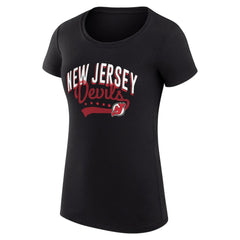 New Jersey Devils G-III 4Her by Carl Banks Women's Super-Slim Fit Lightweight Filigree Logo T-Shirt – Black - NHL 200563481