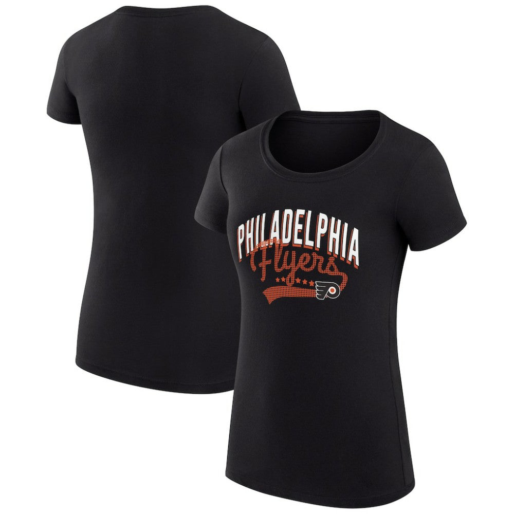 Philadelphia Flyers G-III 4Her by Carl Banks Women's Super-Slim Fit Lightweight Filigree Logo T-Shirt – Black - NHL 200563483