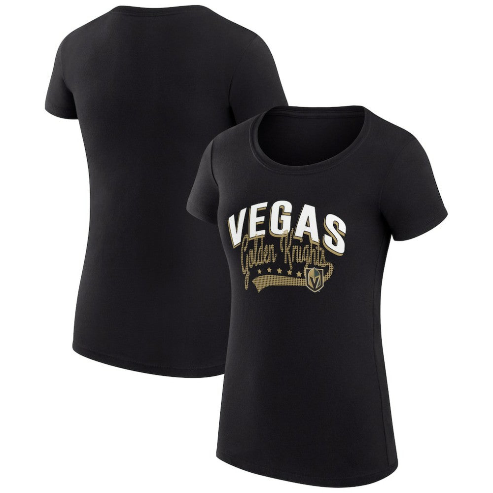 Vegas Golden Knights G-III 4Her by Carl Banks Women's Super-Slim Fit Lightweight Filigree Logo T-Shirt – Black - NHL 200563488