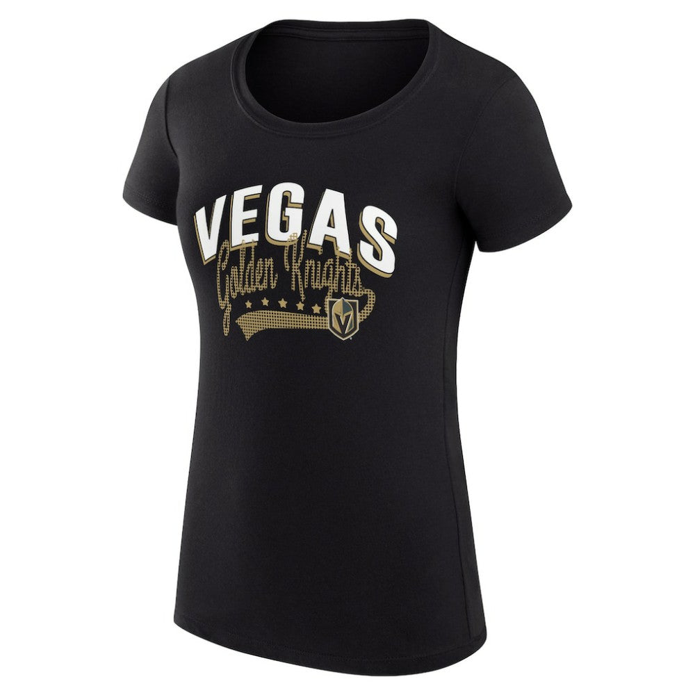 Vegas Golden Knights G-III 4Her by Carl Banks Women's Super-Slim Fit Lightweight Filigree Logo T-Shirt – Black - NHL 200563488