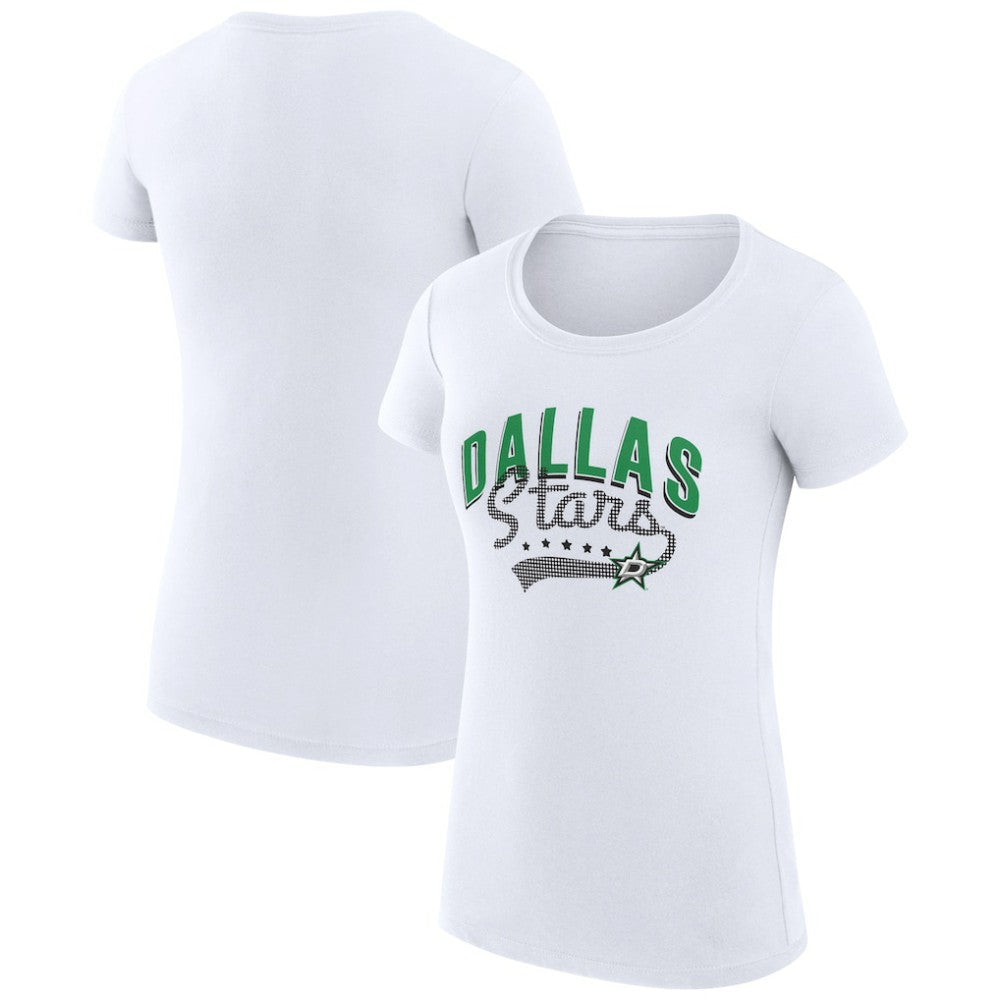 Dallas Stars G-III 4Her by Carl Banks Women's Super-Slim Fit Lightweight Filigree Logo T-Shirt – White - NHL 200563497