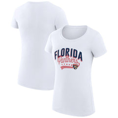 Florida Panthers G-III 4Her by Carl Banks Women's Super-Slim Fit Lightweight Filigree Logo T-Shirt – White - NHL 200563500