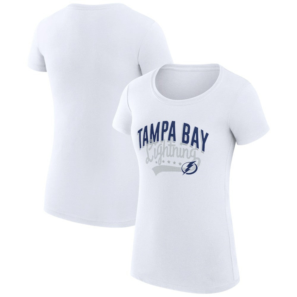 Tampa Bay Lightning G-III 4Her by Carl Banks Women's Super-Slim Fit Lightweight Filigree Logo T-Shirt – White - NHL 200563515