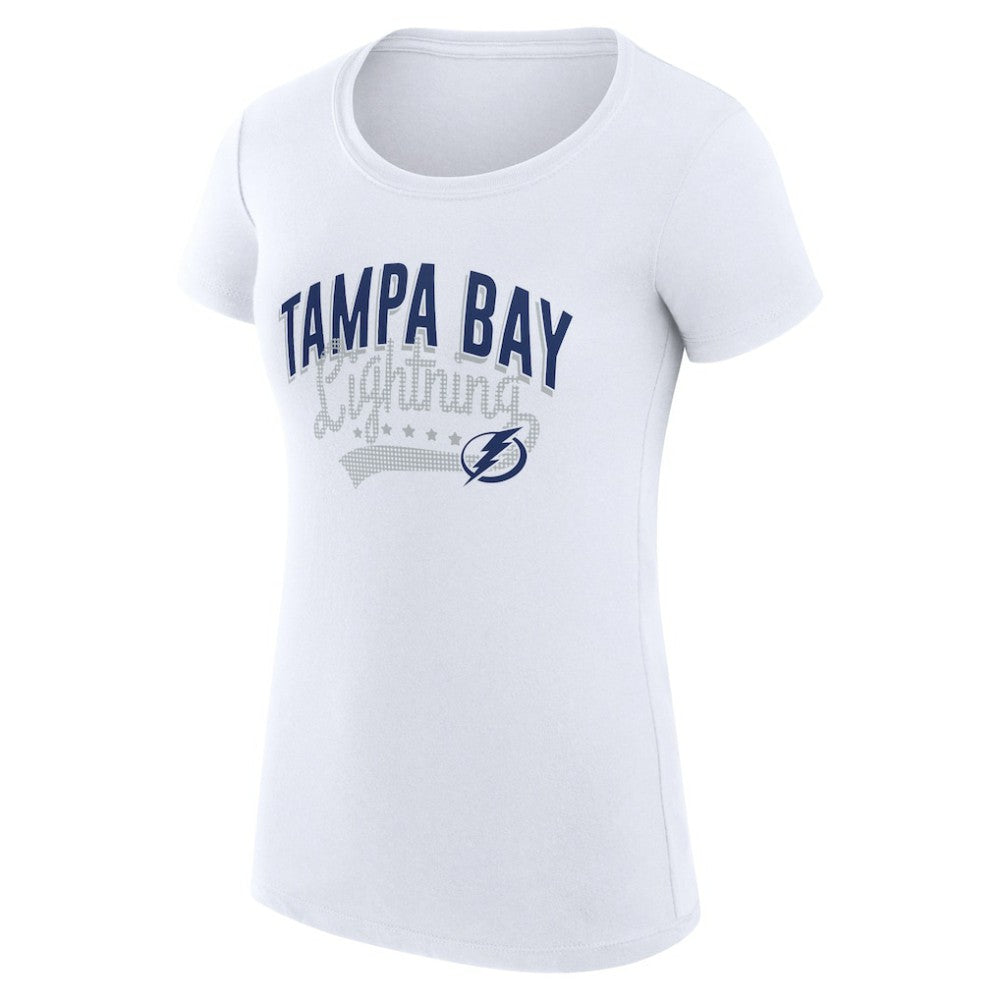 Tampa Bay Lightning G-III 4Her by Carl Banks Women's Super-Slim Fit Lightweight Filigree Logo T-Shirt – White - NHL 200563515