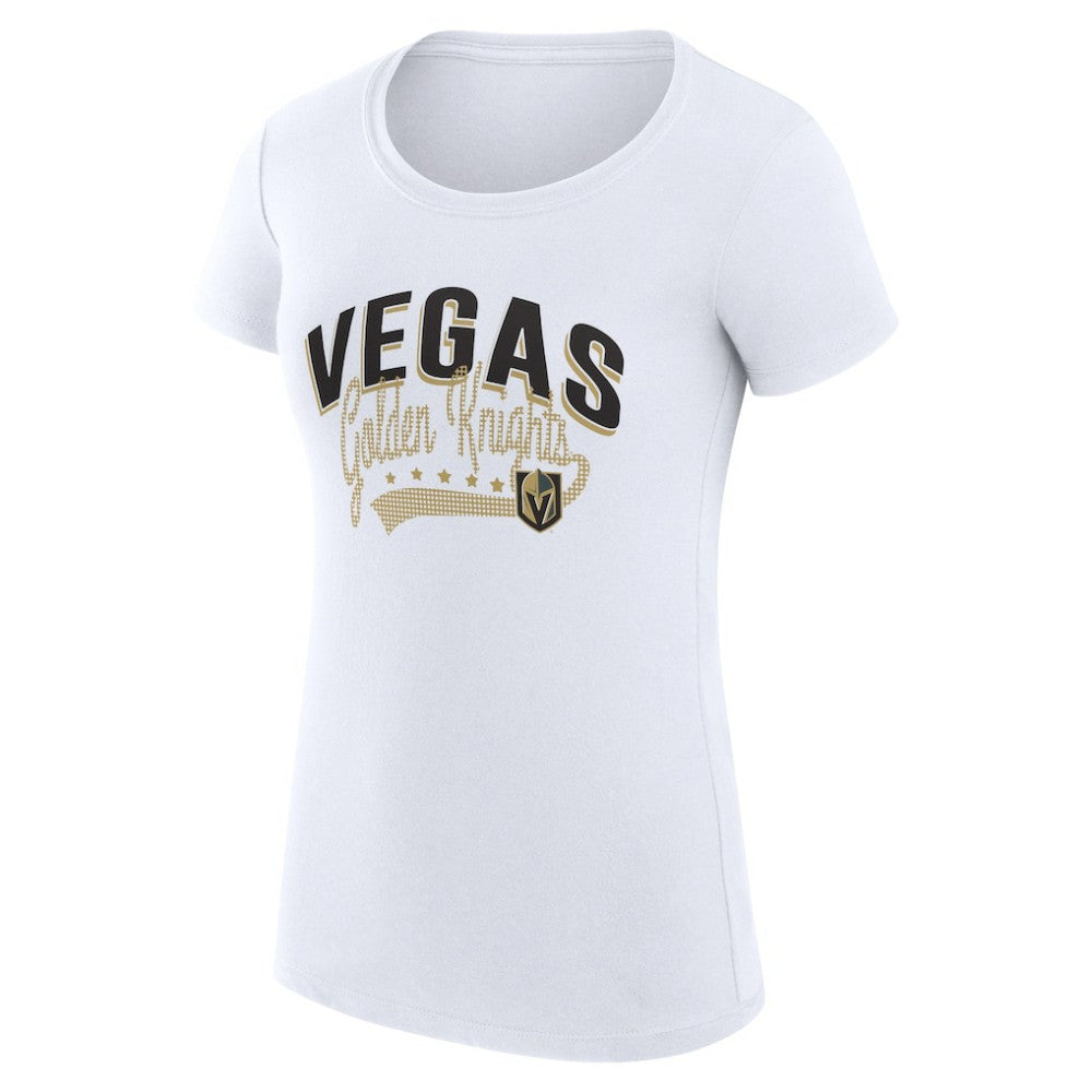 Vegas Golden Knights G-III 4Her by Carl Banks Women's Super-Slim Fit Lightweight Filigree Logo T-Shirt - White - NHL 200563518