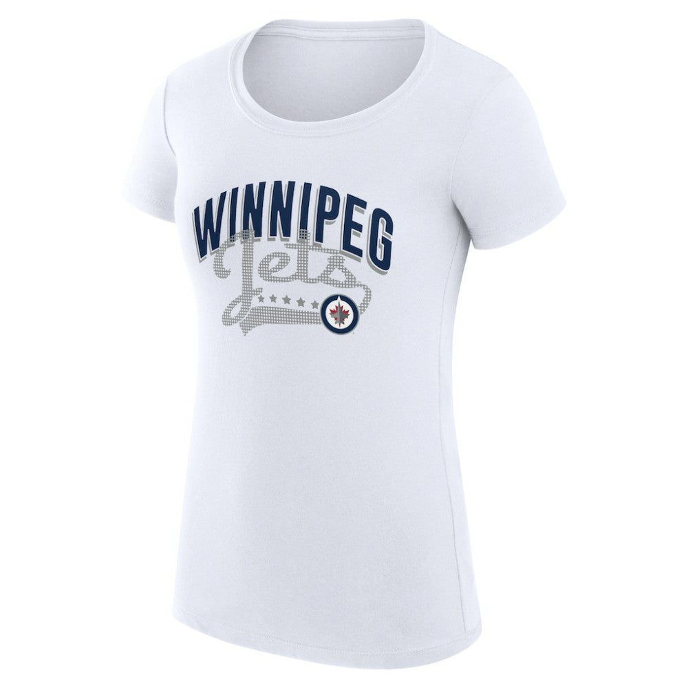 Winnipeg Jets G-III 4Her by Carl Banks Women's Super-Slim Fit Lightweight Filigree Logo T-Shirt – White - NHL 200563520