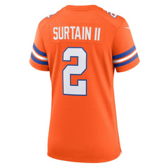 Nike Patrick Surtain II Denver Broncos Women's Mile High Collection 1977 Throwback Player Game Jersey Orange