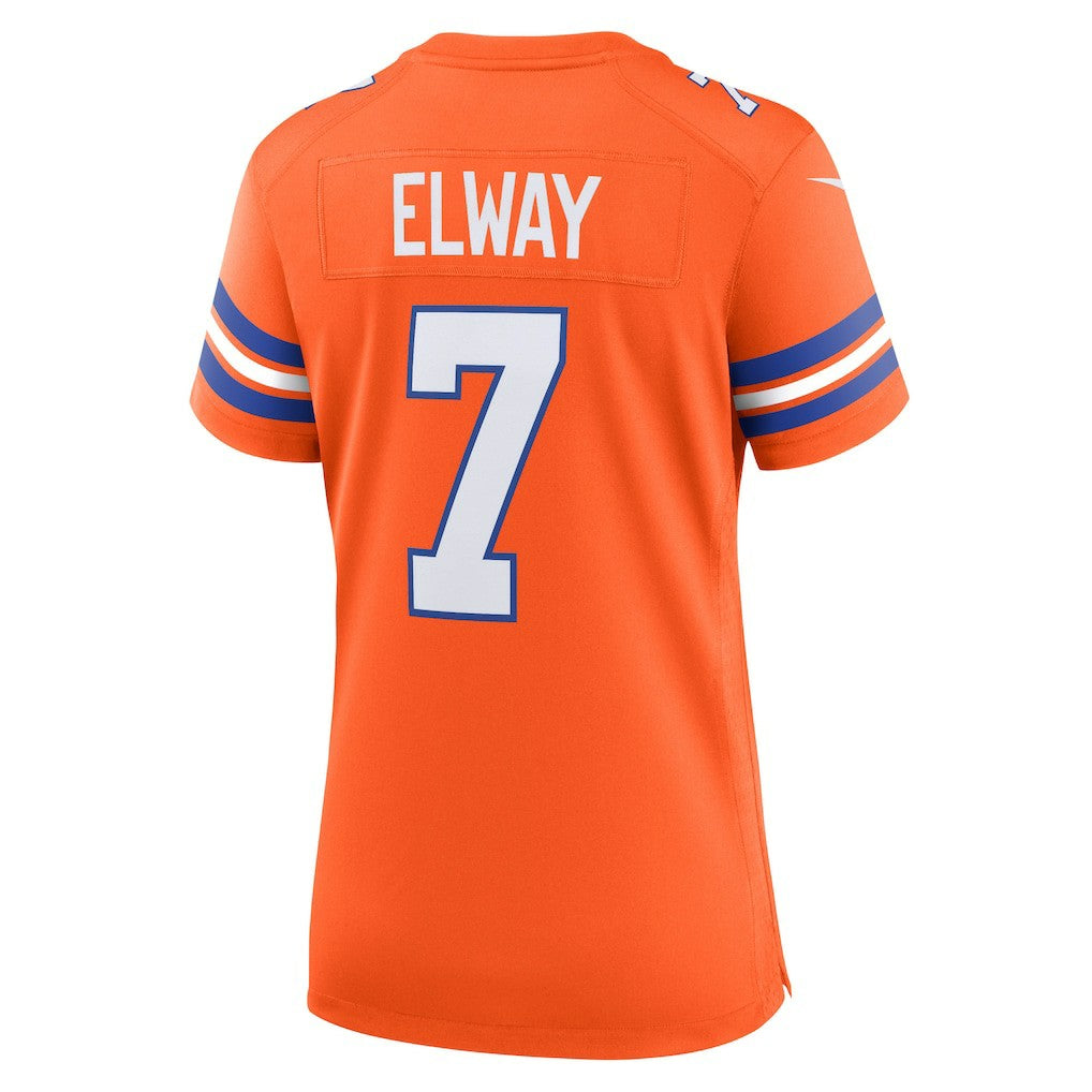 Nike John Elway Denver Broncos Women's Mile High Collection 1977 Throwback Player Game Jersey Orange