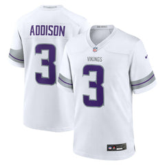 Nike Jordan Addison Minnesota Vikings Alternate Game Player Jersey White